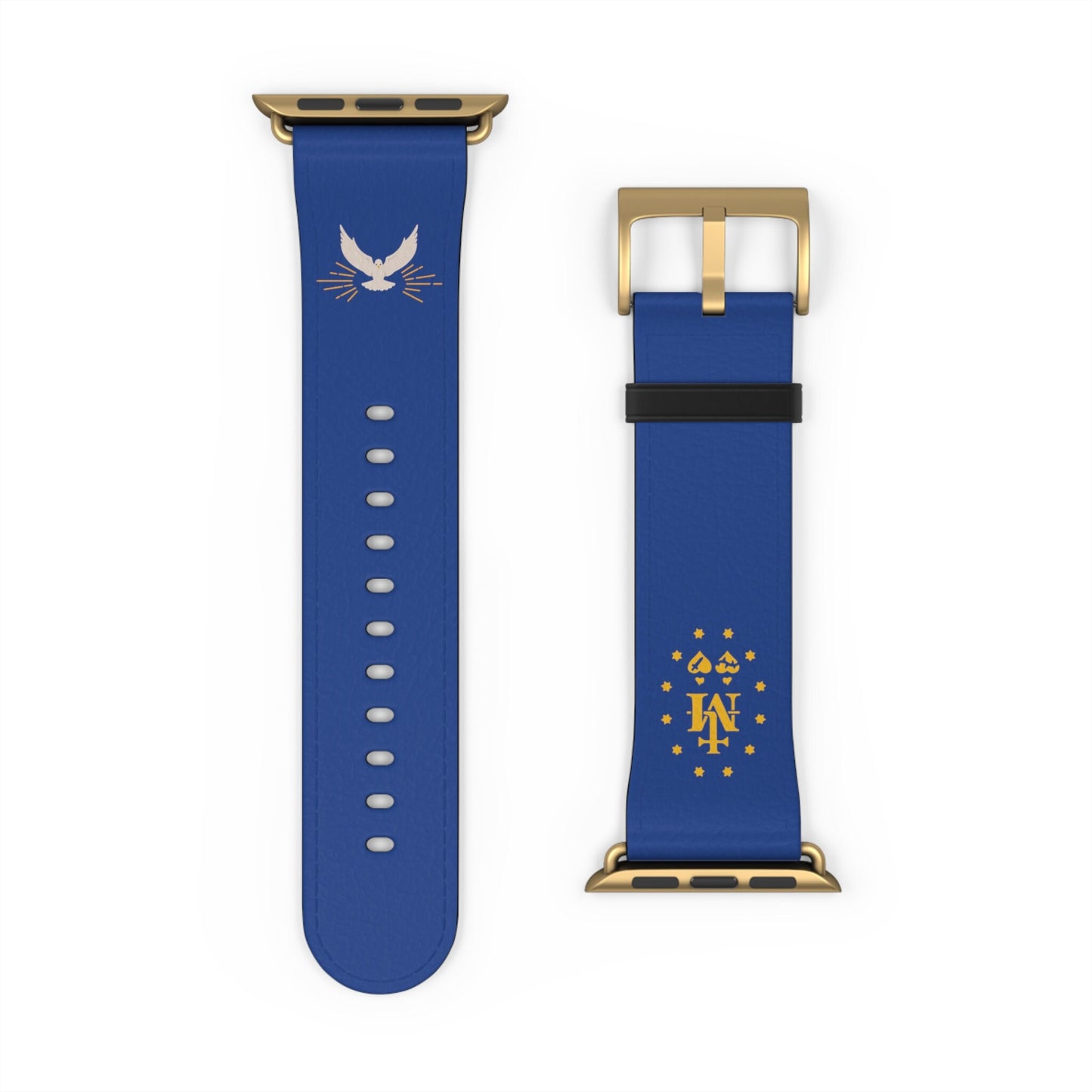 Blue Miraculous Medal AppleWatch Band Series 9/8/7/6/5/4/3/2/1/SE/Ultra, Apple WatchBand 38mm, Apple WatchBand 42mm, Catholic Gift