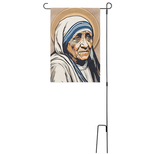 Saint Teresa of Calcutta Yard Flag, Mother Teresa of Kolkata, Catholic Art, Saints Prints, Home Decor, Outdoor Decoration, Garden Flag