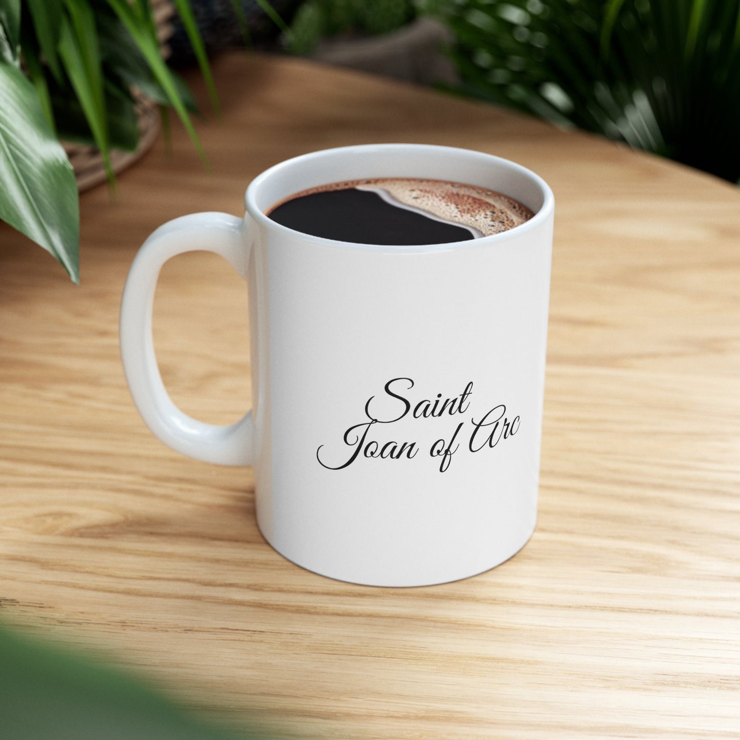 Saint Joan of Arc Coffee Mug, Premium Quality 11oz Coffee Cup, Unique Ceramic Coffee Cup, White Glossy Coffee Mug, Favorite Coffee Mug