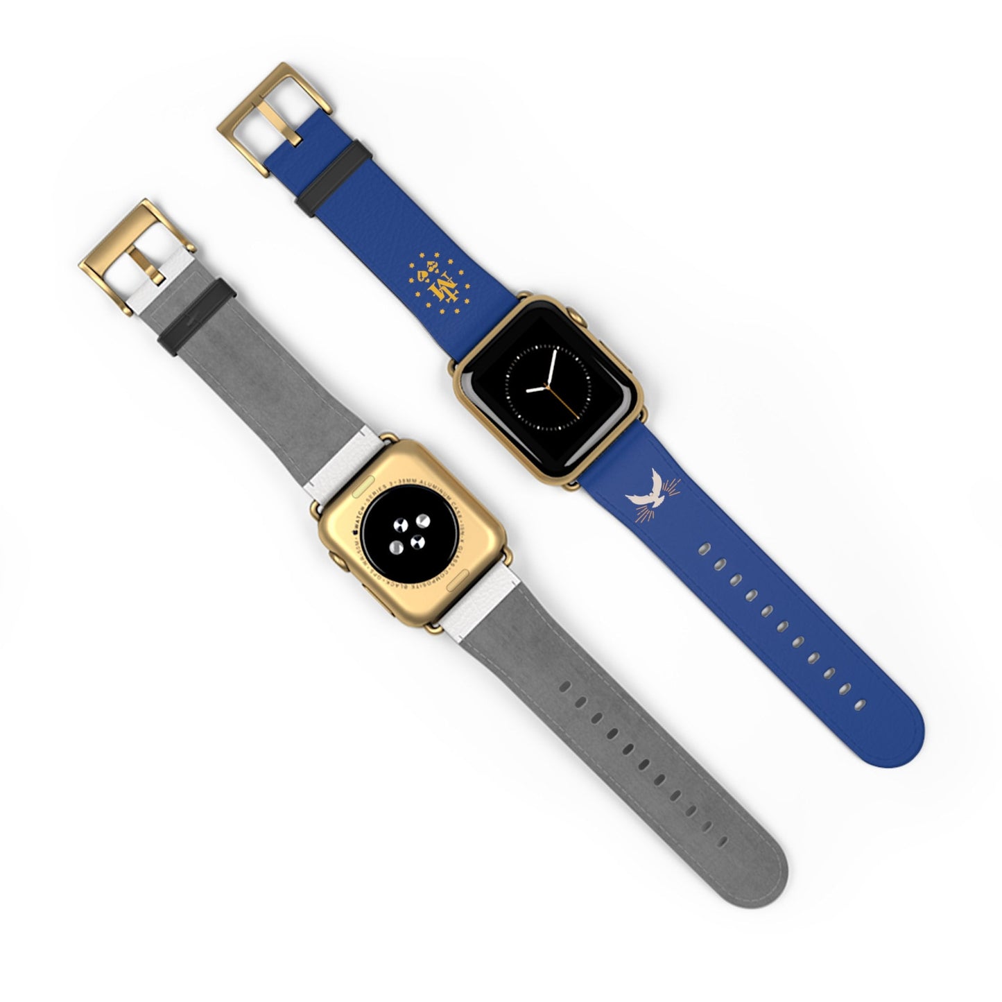 Blue Miraculous Medal AppleWatch Band Series 9/8/7/6/5/4/3/2/1/SE/Ultra, Apple WatchBand 38mm, Apple WatchBand 42mm, Catholic Gift