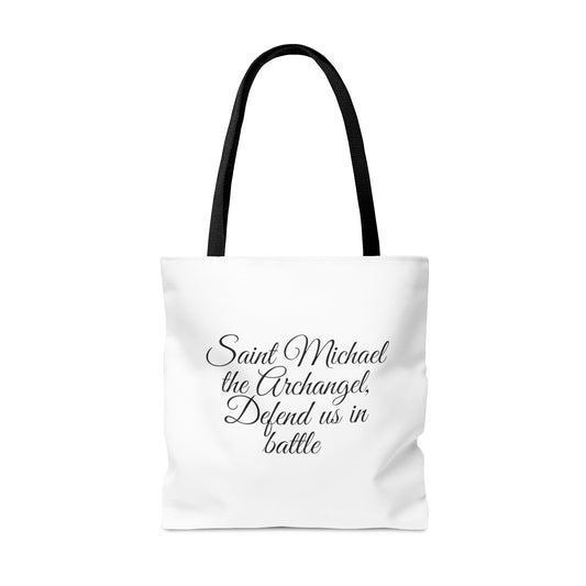 Saint Michael the Archangel Tote Bag, Tote Bags for Women, Angel Tote Bag, Minimalist Shoulder Bag, Vintage Style Daily Bag, Canvas Tote Bag