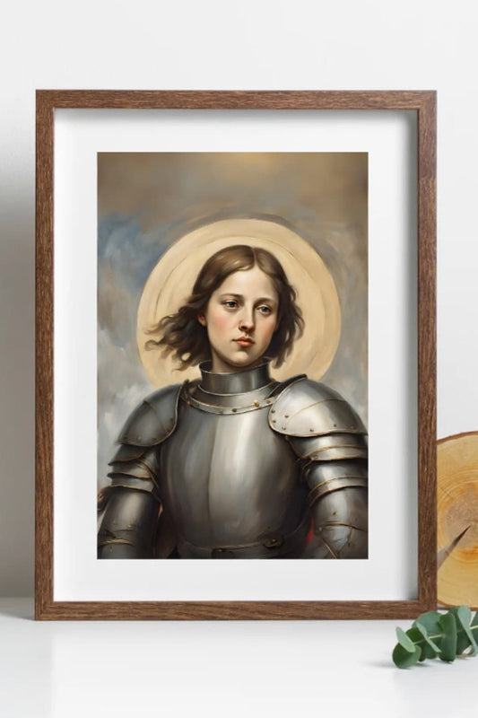 Saint Joan of Arc Exquisite Portrait, Digital Download, Oil Painting-Style, Instant Download, Printable Catholic Art, St Joan of Arc Art