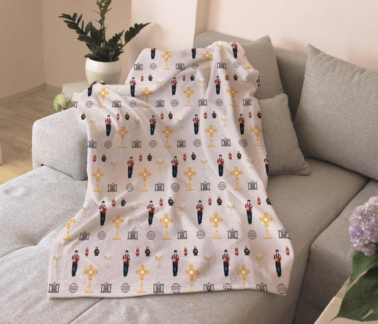 Blessed Carlo Acutis Blanket, Soft Winter Throw, Cozy Saints Blanket, Gift for Catholic Kids, Infant Wrap, Toddler Blanket