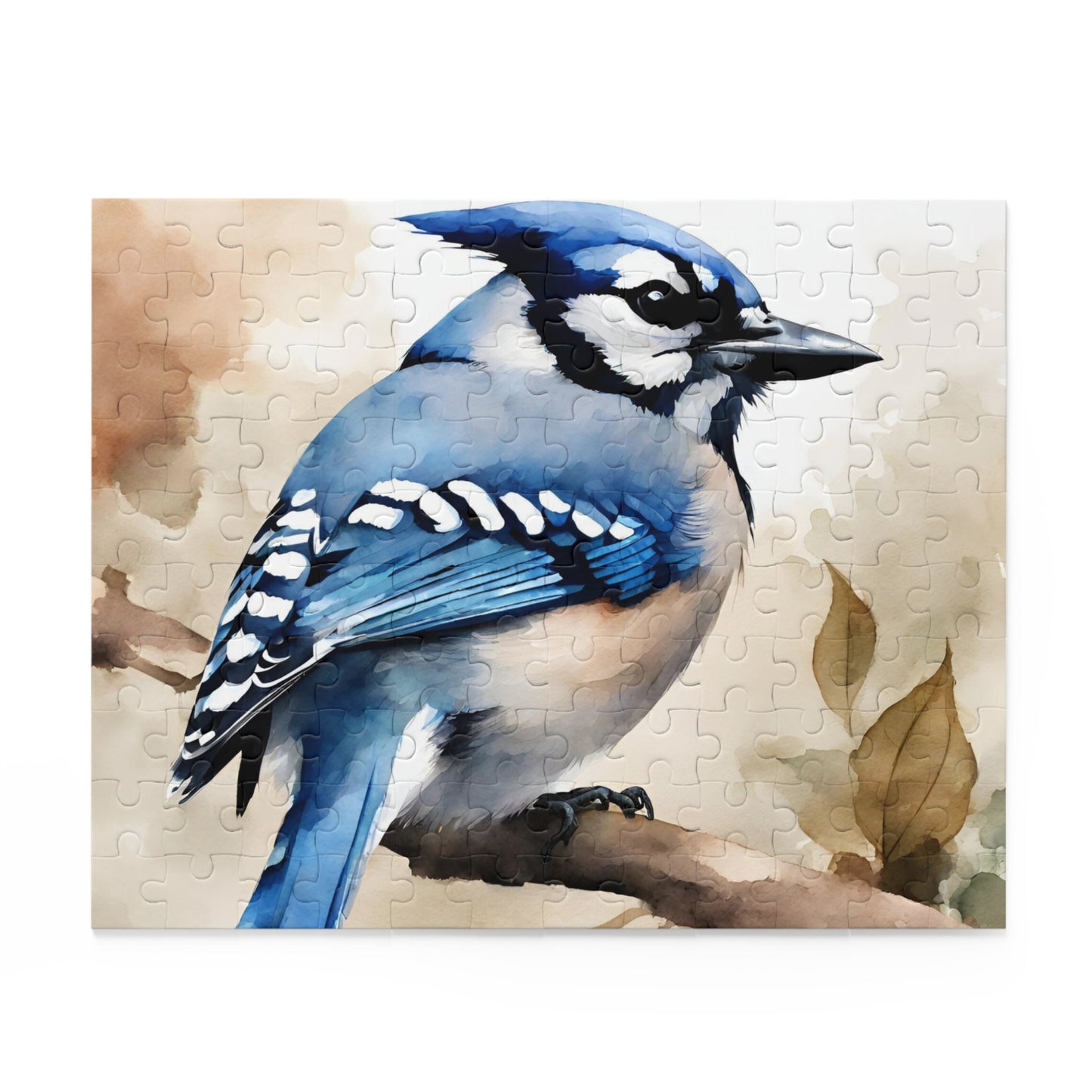 Blue Jay Bird Puzzle, Watercolor Jigsaw Puzzle, Games for Catholic Kids, Wholesome Family Activity