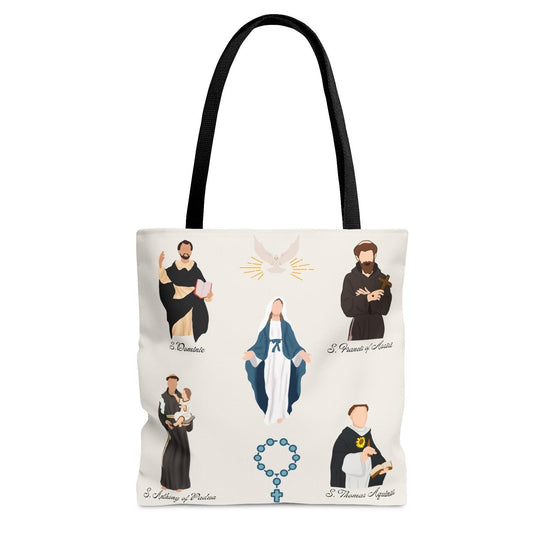 Catholic Saints Tote Bag, Catholic Totes, Saint Tote Bag, Minimalist Shoulder Bag, Vintage Style Daily Bag, Canvas Tote Bag for Women