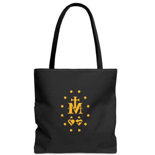 Miraculous Medal Tote Bag, Miraculous Medal of Our Lady, Retro Catholic Totes, Marian Tote Bag, Vintage Style Daily Bag, Canvas Tote Bag