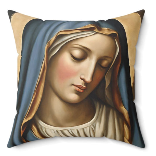 Virgin Mary Decorative Accent Pillow, Indoor Cozy Square Throw Pillows, Modern Decorative Pillows, Polyester Square Pillows, Home Decor