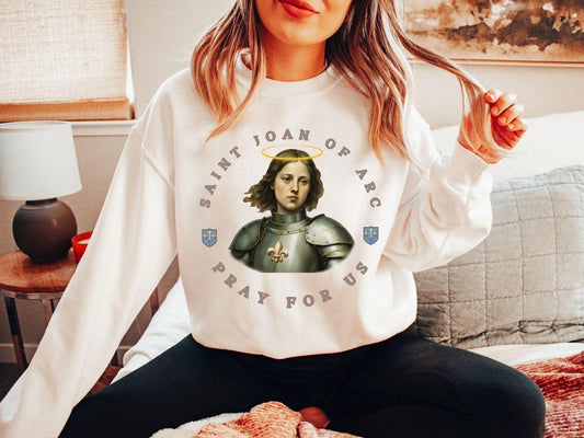 Saint Joan of Arc Sweatshirt - Religious Art Crewneck, Catholic Gift, Religious Apparel, French Saint Clothing, Christian Pullover