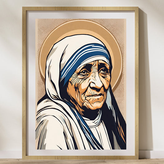 Vintage Saint Teresa of Calcutta, Printable Holy Card, Perfect for Catholic Home Decor, Instant Download, Digital File
