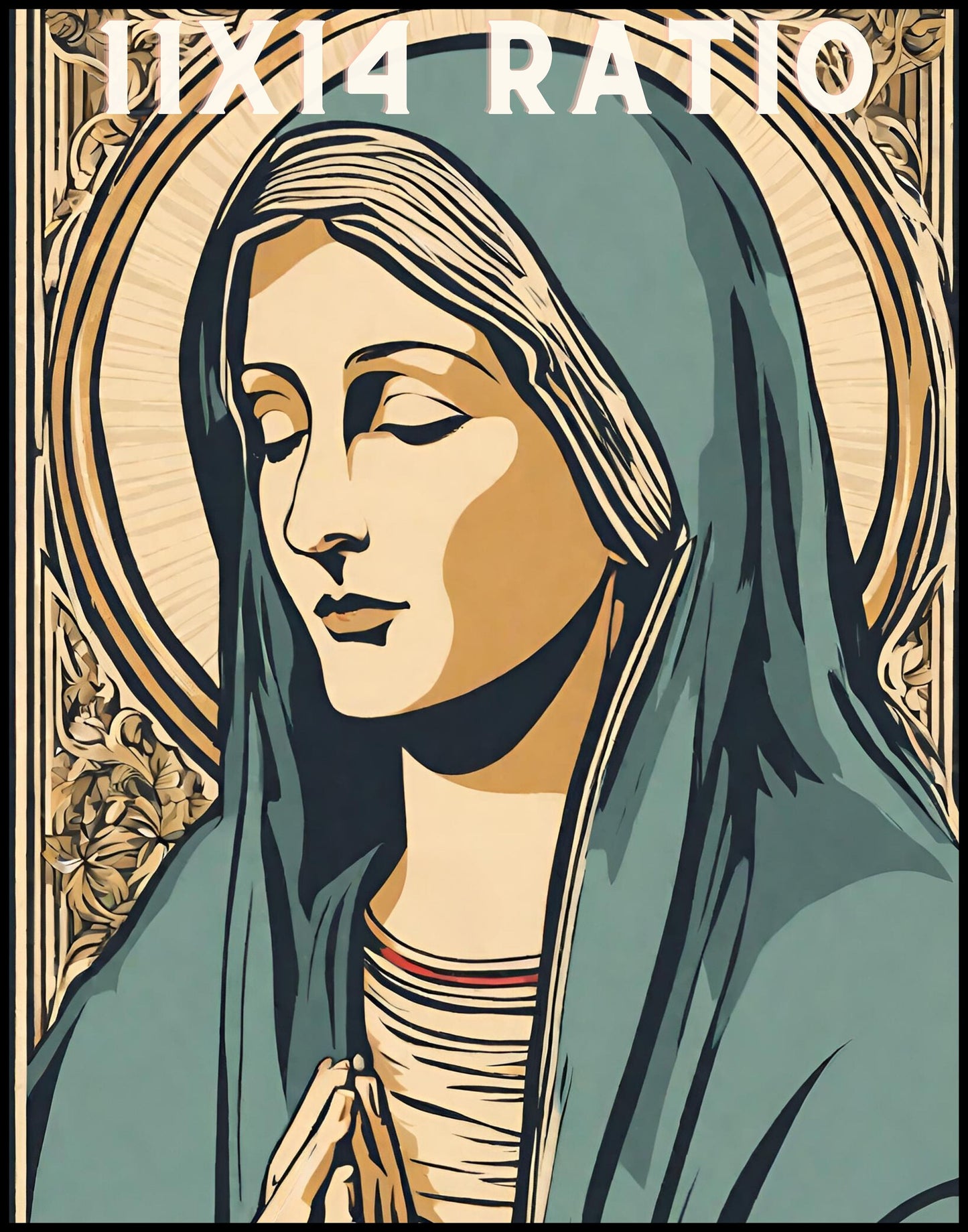 Holy Mary Retro Catholic Printable Instant Download | Vintage Style Blessed Virgin Mary Wall Art Digital Files