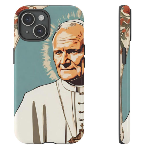 Saint John Paul II Smartphone Case, Protective Phone Case, Catholic Phone Case, TPU Polycarbonate Case, Tough Phone Cases, Gift for Him