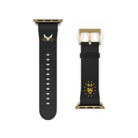 Black Miraculous Medal AppleWatch Band Series 9/8/7/6/5/4/3/2/1/SE/Ultra, Apple WatchBand 38mm, Apple WatchBand 42mm, Catholic Gift
