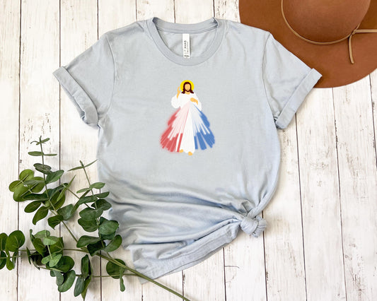 Divine Mercy T Shirt, Unisex Jersey Short Sleeve Tee, Jesus I Trust in You Tee, Catholic Shirt, Religious Clothing, Christian Apparel