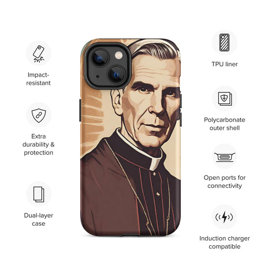 Bishop Fulton Sheen iPhone Case, Matte Tough Case for iPhone 14/15/16 All Models, Catholic Phone Case