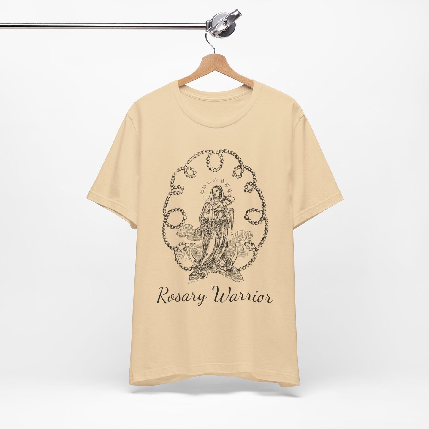 Rosary Warrior Tee, Our Lady of the Rosary T-Shirt, Holy Rosary Top, Comfy T Shirt, Catholic Gifts