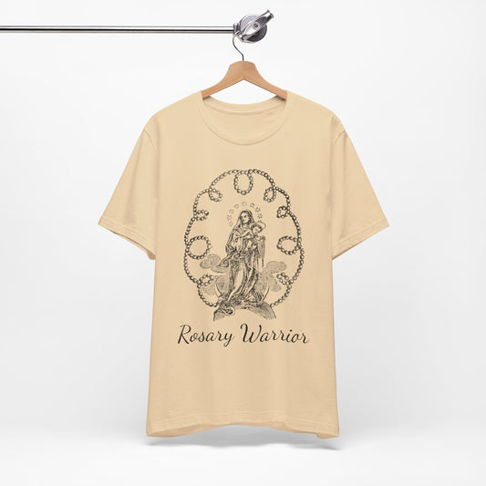 Rosary Warrior Tee, Our Lady of the Rosary T-Shirt, Holy Rosary Top, Comfy T Shirt, Catholic Gifts