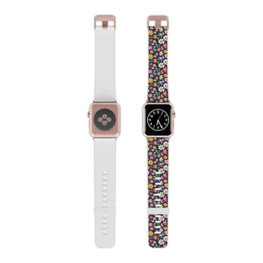 Floral Apple Watch Band Series 9/8/7/6/5/4/3/2/1/SE/Ultra, Applewatch Band 38 40mm, Apple WatchBand 42 44mm, Elastomer Watch Strap