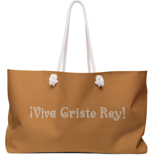 Our Lady of Guadalupe Weekender Bag, Viva Cristo Rey Tote Bag, Blessed Virgin Mary, Gifts for Catholics