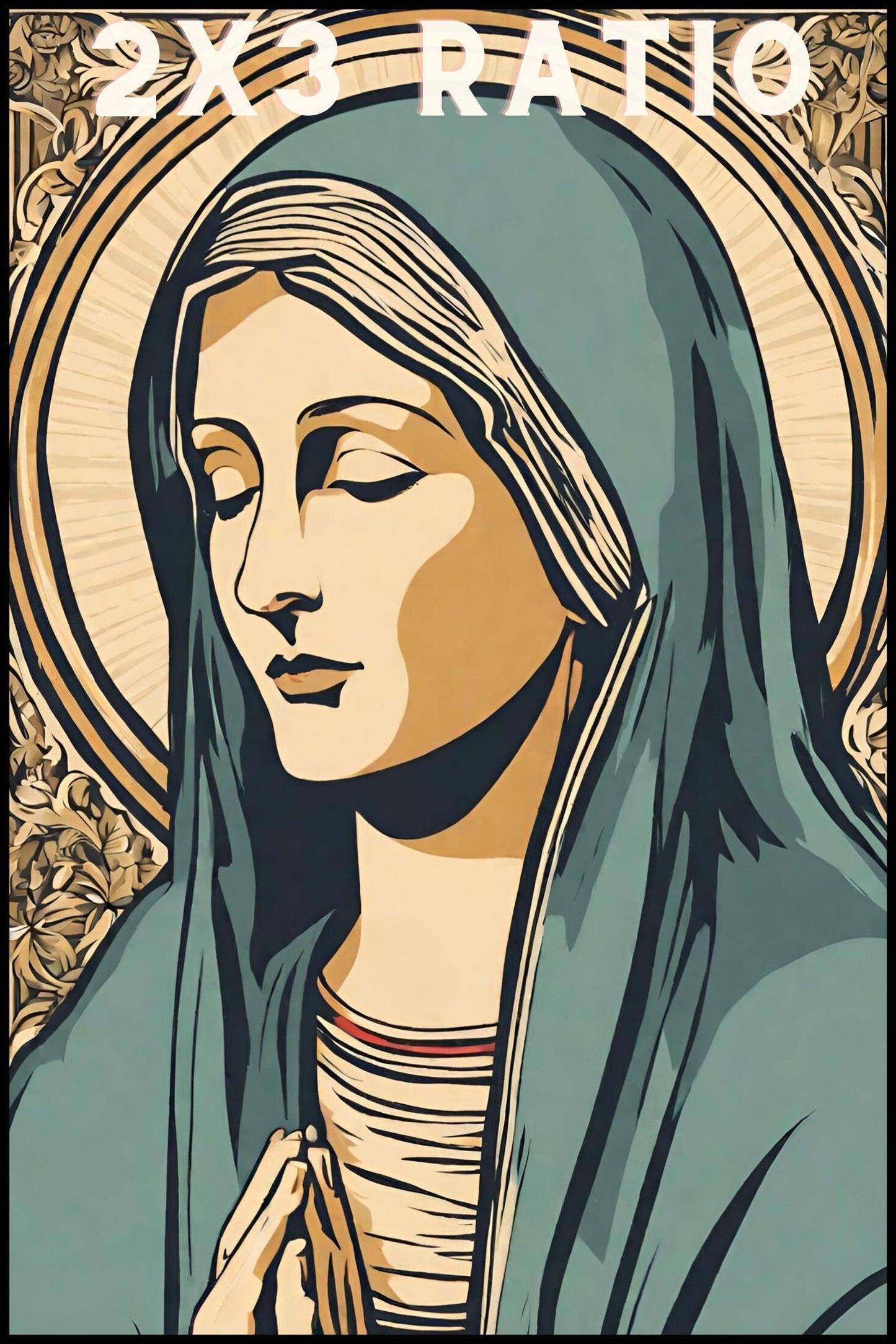 Holy Mary Retro Catholic Printable Instant Download | Vintage Style Blessed Virgin Mary Wall Art Digital Files