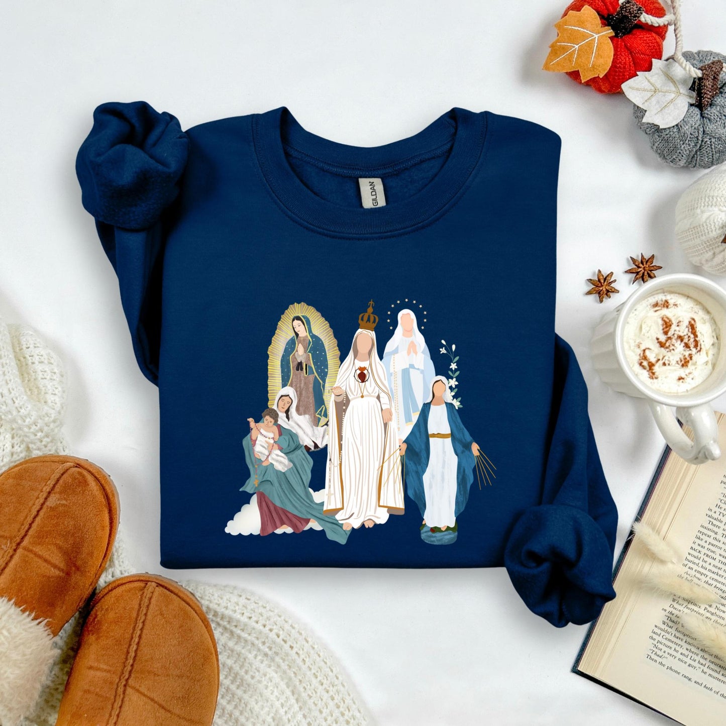 Blessed Virgin Mary Youth Sweatshirt, Catholic Marian Medley Kids Jumper, Our Lady of Guadalupe Apparel, Our Lady of Fatima, Catholic Gifts