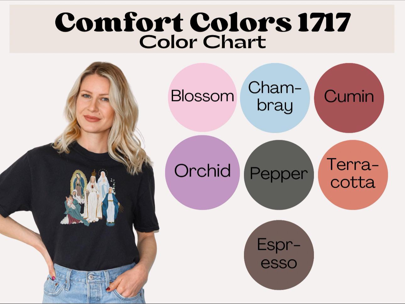 Marian Cross Comfort Colors T-Shirt, Blessed Virgin Mary Shirt - Unisex Tee, Catholic Apparel, Graphic Tee, Catholic Gift, Inspirational