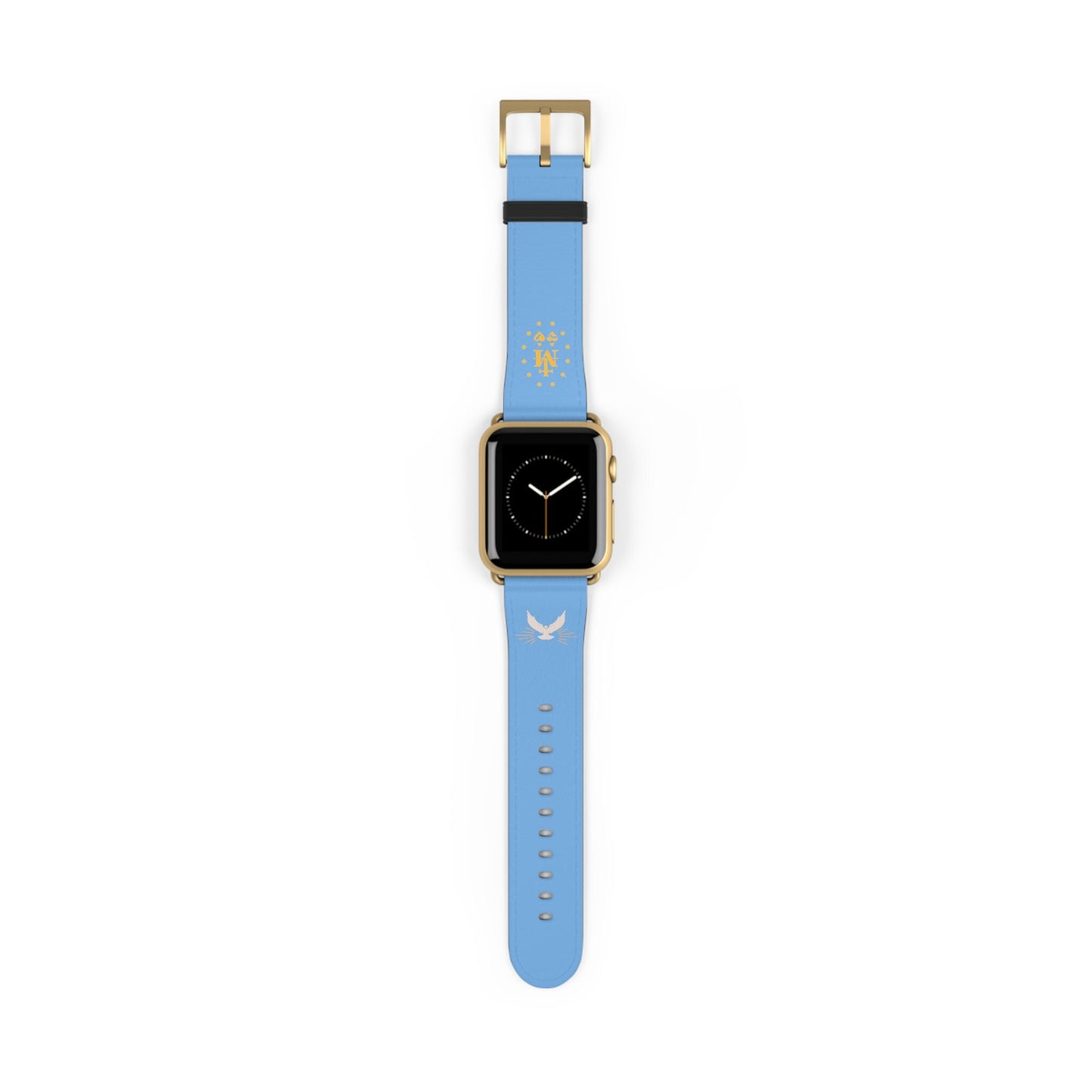 Light Blue Miraculous Medal AppleWatch Band Series 9/8/7/6/5/4/3/2/1/SE/Ultra, Apple WatchBand 38mm, Apple WatchBand 42mm, Catholic Gift