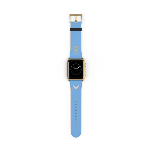Light Blue Miraculous Medal AppleWatch Band Series 9/8/7/6/5/4/3/2/1/SE/Ultra, Apple WatchBand 38mm, Apple WatchBand 42mm, Catholic Gift