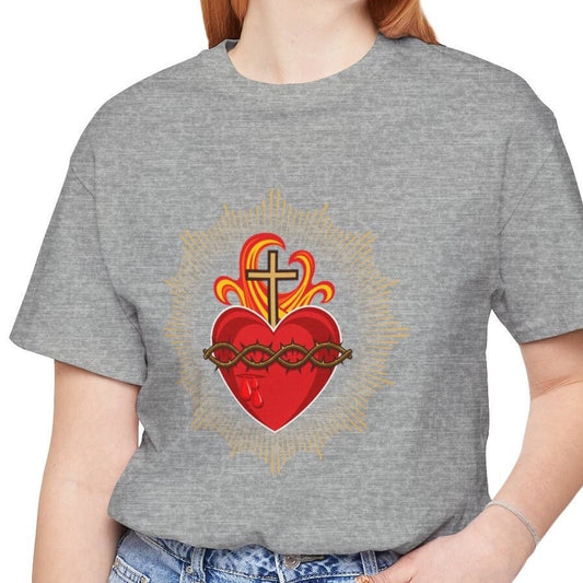 Catholic Sacred Heart of Jesus Tee, Sacred Heart T-Shirt, Sacred Heart Top, Comfy T Shirt, Catholic Gifts