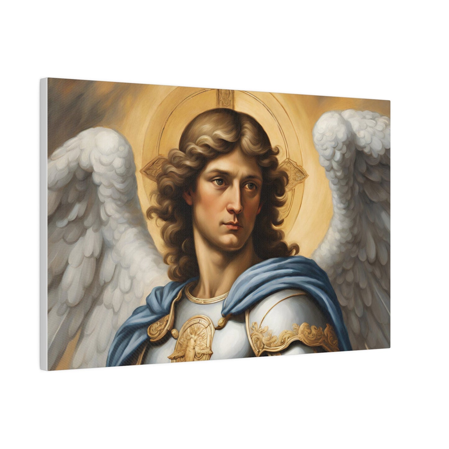 Saint Michael the Archangel Matte Canvas, Modern Wall Canvas for the Living Room, Minimalist Wall Canvas, Gallery Wrapped Canvas, Home Decor