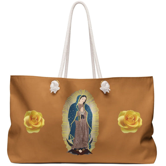 Our Lady of Guadalupe Weekender Bag, Viva Cristo Rey Tote Bag, Blessed Virgin Mary, Gifts for Catholics