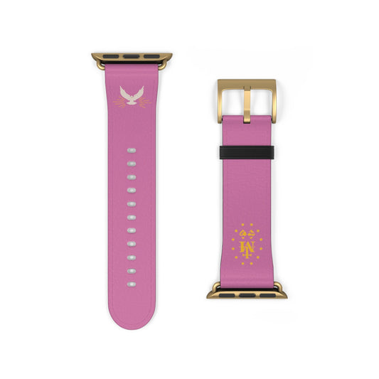 Pink Miraculous Medal AppleWatch Band Series 9/8/7/6/5/4/3/2/1/SE/Ultra, Apple WatchBand 38mm, Apple WatchBand 42mm, Catholic Gift