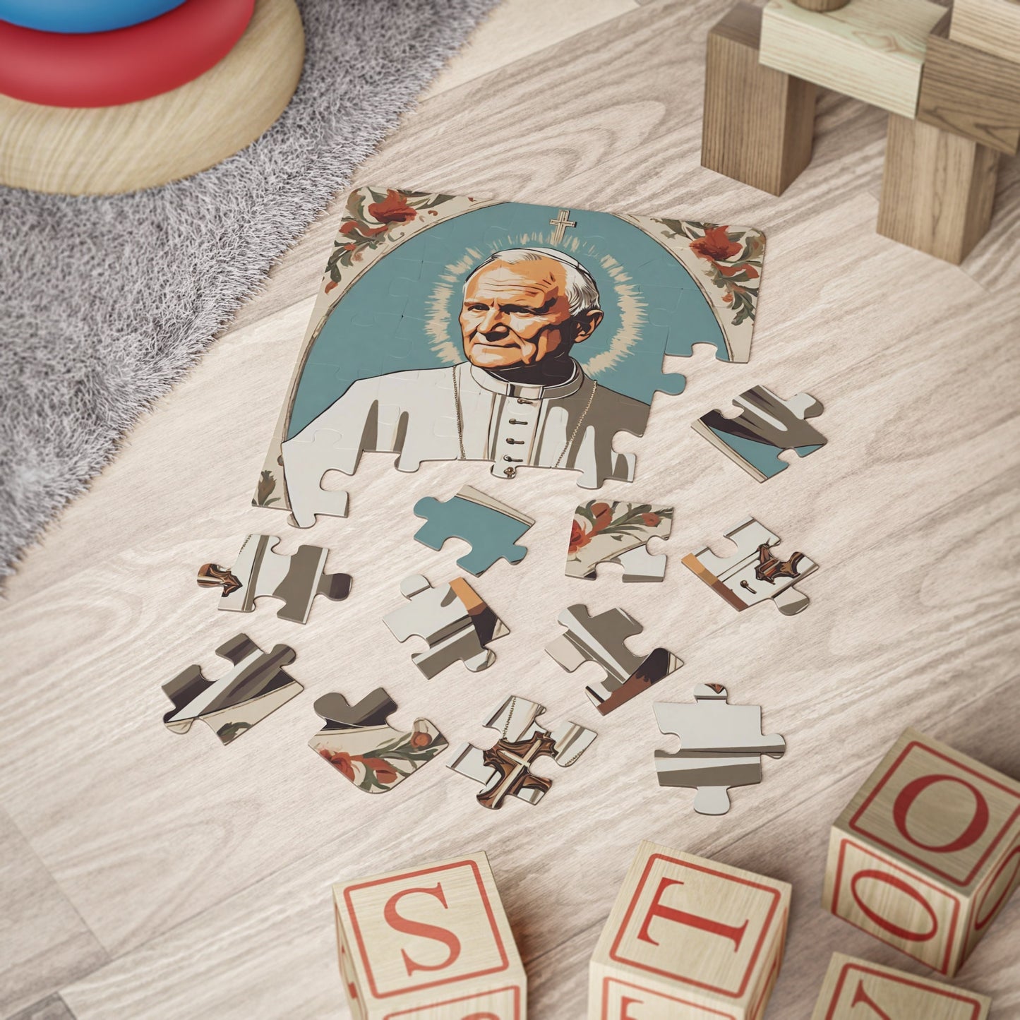 Saint John Paul II Kids Puzzle, 30-Piece Children Jigsaw Puzzle, Catholic Gifts for Toddlers