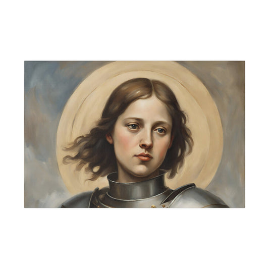 Saint Joan of Arc Matte Canvas, Modern Wall Canvas for the Living Room, Cotton and Polyester Canvas, Minimalist Wall Canvas, Home Decor