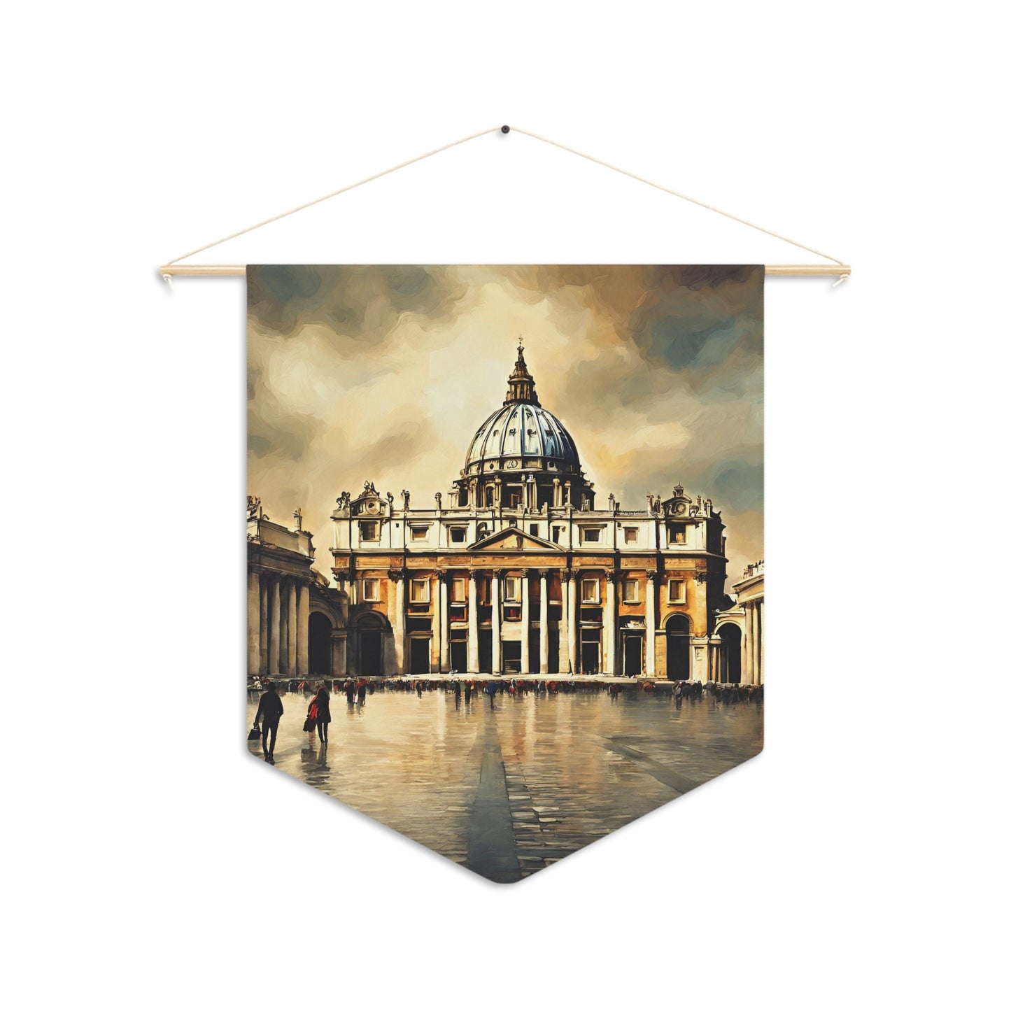 Saint Peter's Basilica Pennant, Wall Pennant for Living Room, Handcrafted Wall Banner, Kids Room Wall Decor, Wall Hanging, Housewarming Gift
