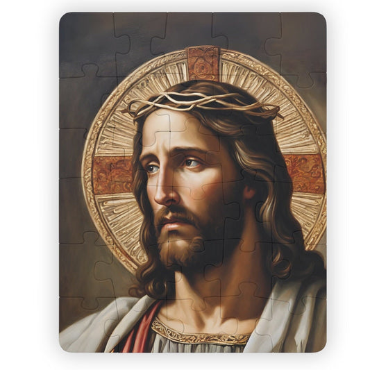 Jesus Crown of Thorns Kids Puzzle, 30-Piece Children Jigsaw Puzzle, Catholic Gifts for Toddlers