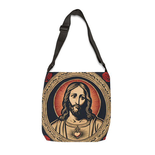 Catholic Tote Bag, Sacred Heart of Jesus Shoulder Bag, Traditional Catholic Market Bag, Jesus Beach Tote, Shopping Bag, Catholic School Kids