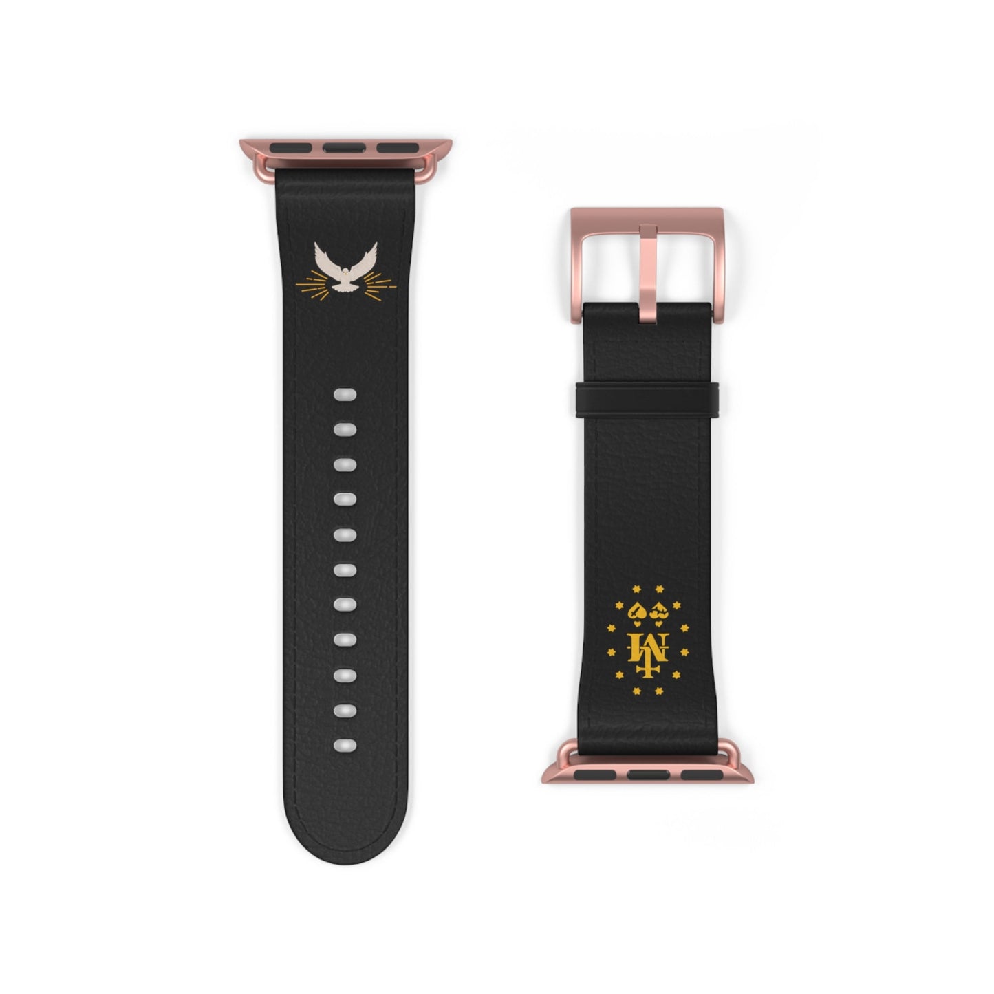 Black Miraculous Medal AppleWatch Band Series 9/8/7/6/5/4/3/2/1/SE/Ultra, Apple WatchBand 38mm, Apple WatchBand 42mm, Catholic Gift