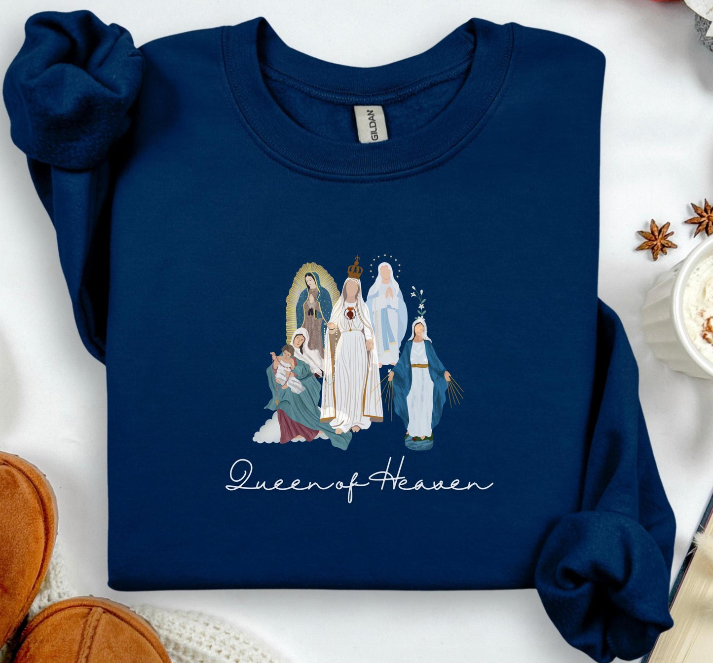 Blessed Virgin Mary Sweatshirt, Our Lady of Guadalupe Cozy Top, Our Lady of Fatima Jumper, Marian Medley Crewneck Sweatshirt, Catholic Women