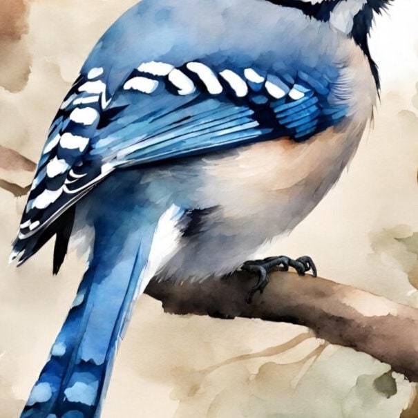 Blue Jay Water Resistant Sticker, Durable and Weatherproof Sticker, Handmade Bird Sticker, Best Matte Finish Sticker, Blue Jay Sticker