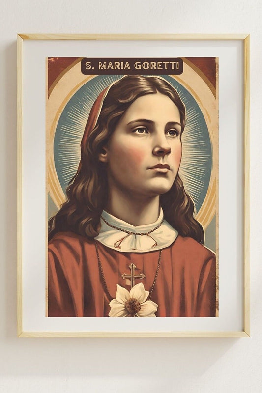 Vintage Saint Maria Goretti, Printable Holy Card Image, Perfect for Catholic Home Decor, Instant Download, Digital File, Catholic Prints