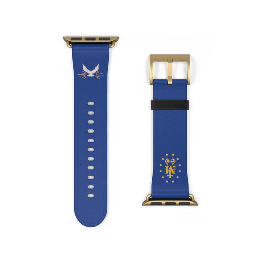 Blue Miraculous Medal AppleWatch Band Series 9/8/7/6/5/4/3/2/1/SE/Ultra, Apple WatchBand 38mm, Apple WatchBand 42mm, Catholic Gift