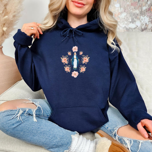 Our Lady of Fatima Hoodie, Virgin Mary Sweatshirt, Religious Catholic Gift, Catholic Apparel, Marian Clothing, Blessed Virgin Mary