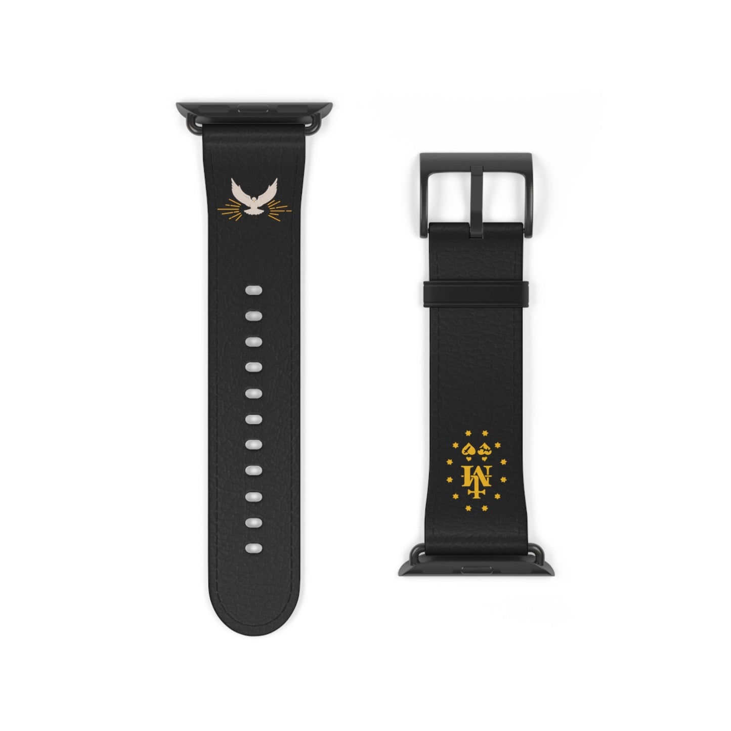 Black Miraculous Medal AppleWatch Band Series 9/8/7/6/5/4/3/2/1/SE/Ultra, Apple WatchBand 38mm, Apple WatchBand 42mm, Catholic Gift