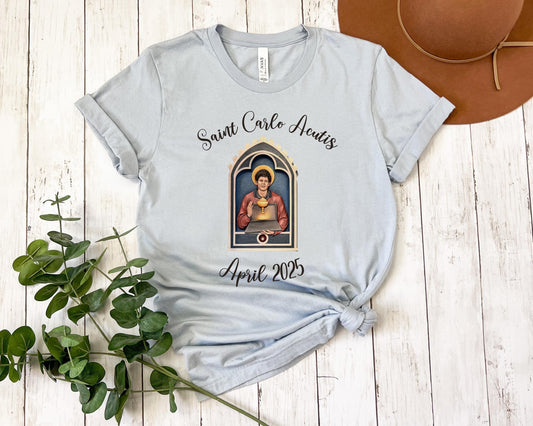 Saint Carlo Acutis T Shirt - Unisex Tee for Catholic Youth, Gift for Catholic Kids, Catholic Clothing, Memorial Shirt, Canonization Apparel