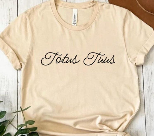 Marian Devotion T-Shirt, Totus Tuus Catholic Gift, Religious Shirt, Mother Mary Tee, Unisex Jersey, Short Sleeve, Christian Apparel