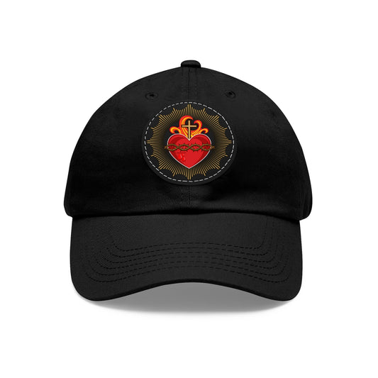 Sacred Heart of Jesus Hat, Catholic Baseball Cap, Sacred Heart Summer Ballcap with Faux Leather Patch