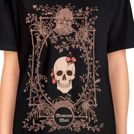 Magnificat Catholic Memento Mori Tee, Graphic Catholic T-Shirt, Skull Shirt