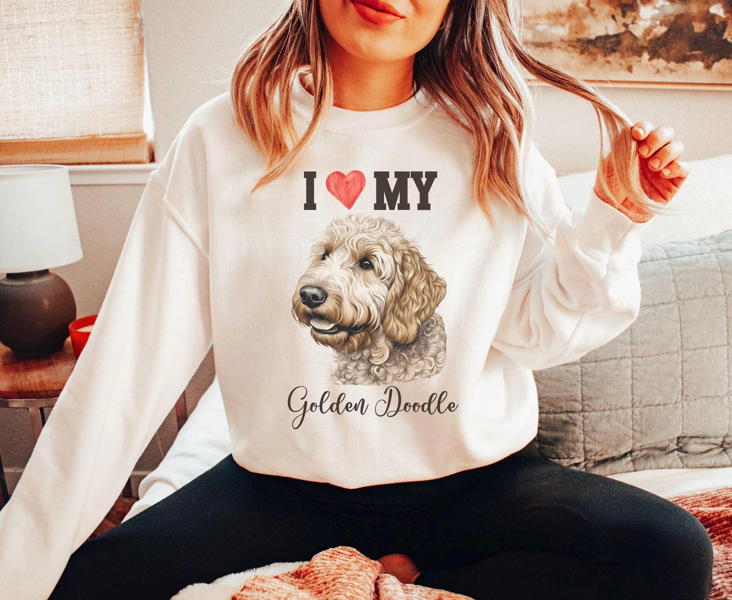 Golden Doodle Sweatshirt, I Love My Golden Doodle - Unisex Sweatshirt, Dog Lover Gift, Pet Owner Apparel, Cute Puppy Sweatshirt, Animal