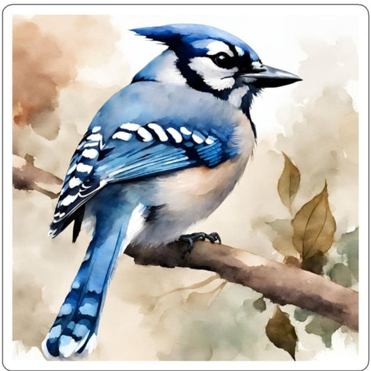 Blue Jay Water Resistant Sticker, Durable and Weatherproof Sticker, Handmade Bird Sticker, Best Matte Finish Sticker, Blue Jay Sticker