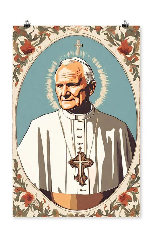 Saint John Paul II Matte Poster, St JP2 Wall Art, Catholic Posters, Catholic Home Decor, Saint John Paul II Art, Gift for Catholic Mom